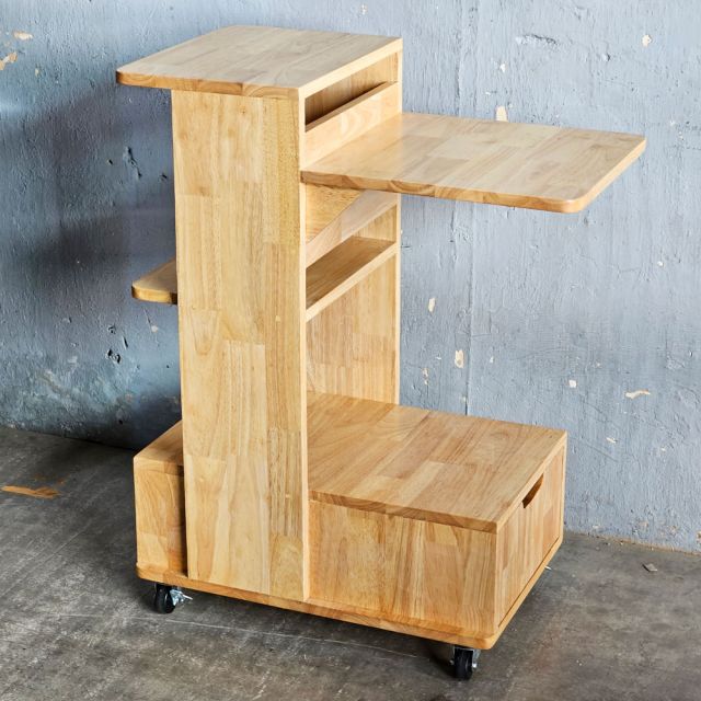 Kệ máy chiếu di động có ngăn kéo gỗ cao su KMI68006