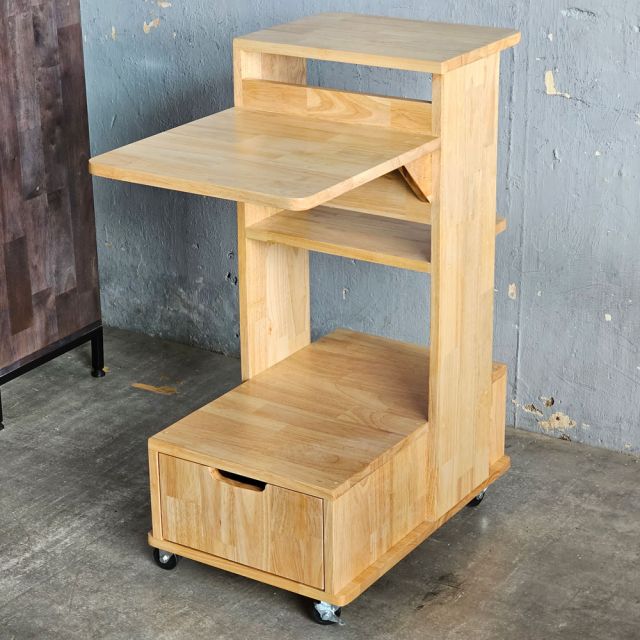 Kệ máy chiếu di động có ngăn kéo gỗ cao su KMI68006
