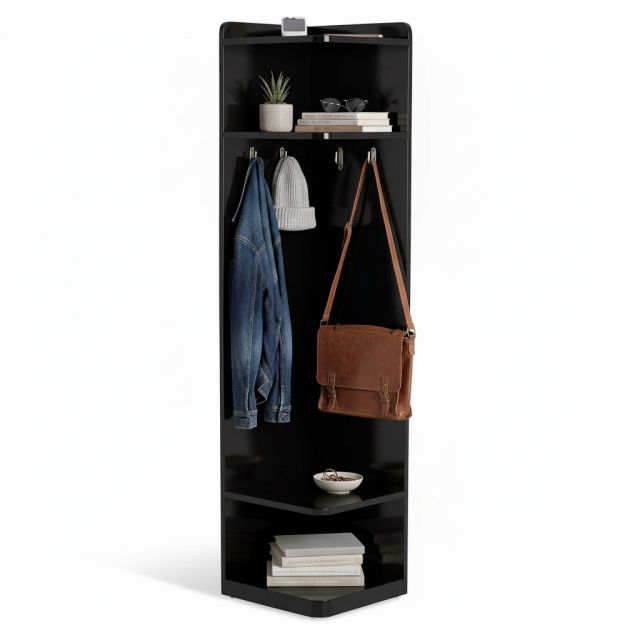 Kệ quần áo góc 40x40x170cm gỗ cao su TQA68057