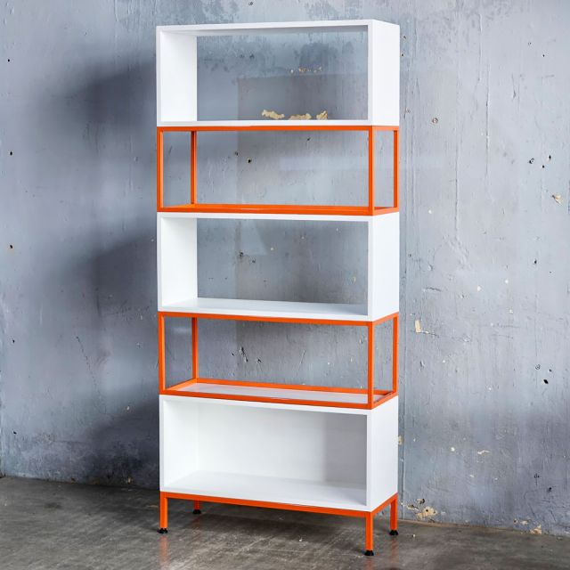 Kệ 5 tầng 80x30x180cm gỗ cao su khung sắt KS68357