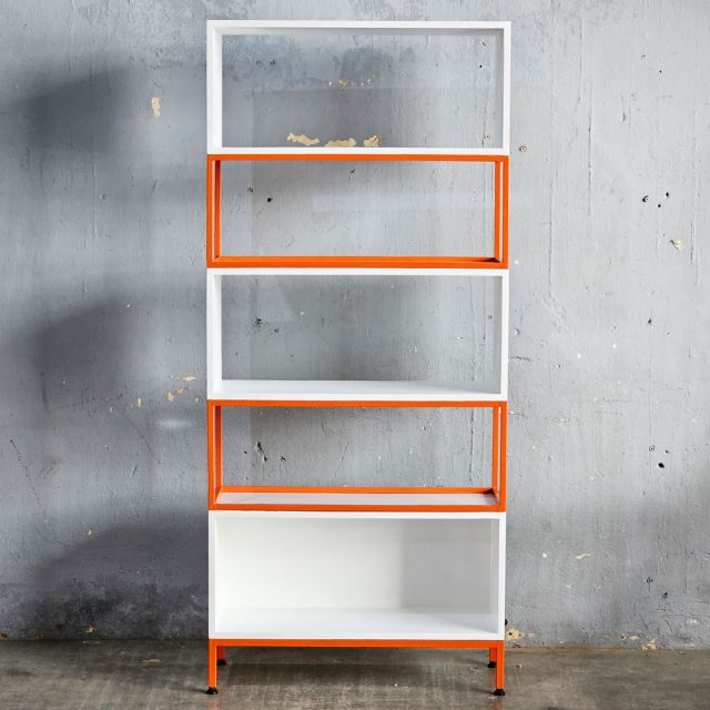 Kệ 5 tầng 80x30x180cm gỗ cao su khung sắt KS68357