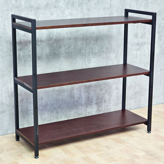 Kệ trang trí 3 tầng 107x40cm gỗ cao su khung sắt KS68358