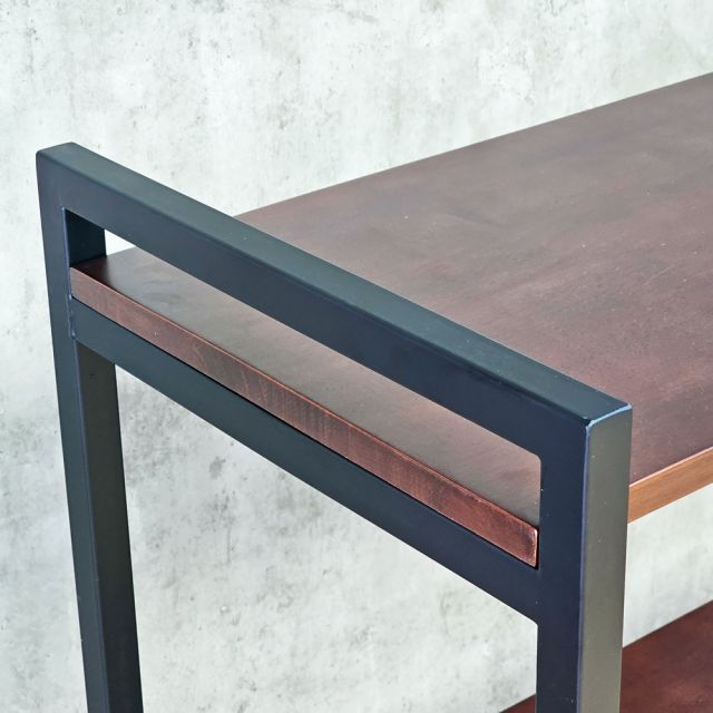 Kệ trang trí 3 tầng 107x40cm gỗ cao su khung sắt KS68358