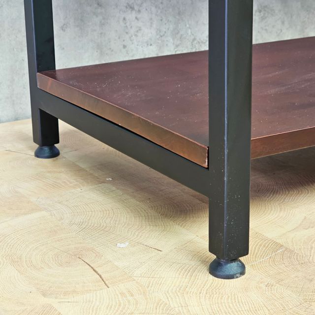 Kệ trang trí 3 tầng 107x40cm gỗ cao su khung sắt KS68358