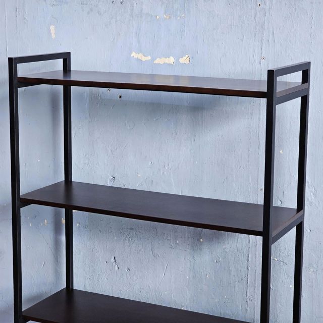 Kệ trang trí 3 tầng 107x40cm gỗ cao su khung sắt KS68358
