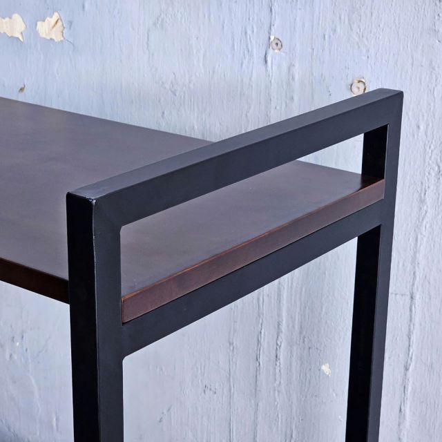 Kệ trang trí 3 tầng 107x40cm gỗ cao su khung sắt KS68358