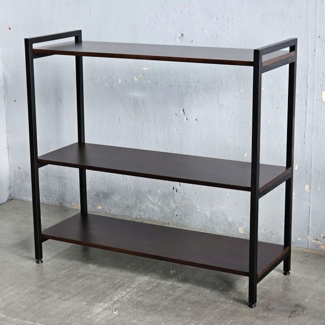 Kệ trang trí 3 tầng 107x40cm gỗ cao su khung sắt KS68358