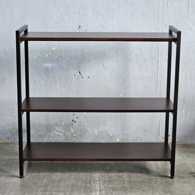 Kệ trang trí 3 tầng 107x40cm gỗ cao su khung sắt KS68358