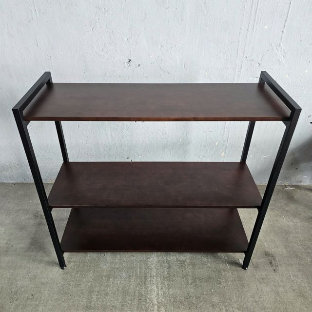 Kệ trang trí 3 tầng 107x40cm gỗ cao su khung sắt KS68358