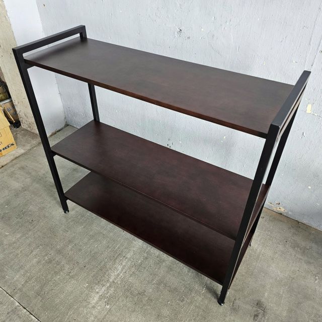 Kệ trang trí 3 tầng 107x40cm gỗ cao su khung sắt KS68358