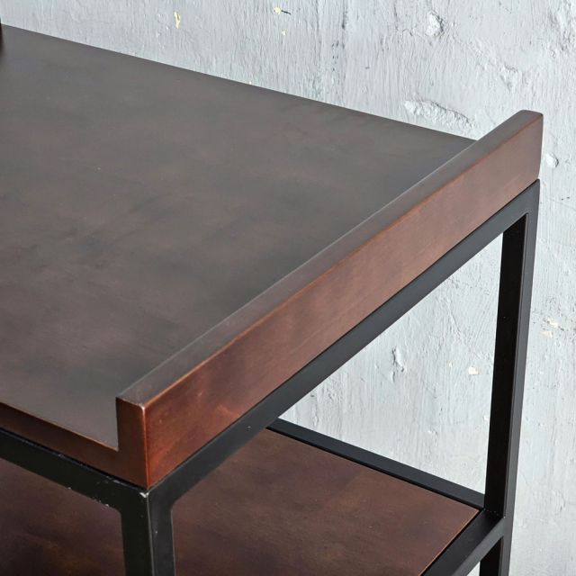 Kệ nhà bếp 4 tầng 55x45x90cm gõ cao su khung chân sắt KB68091