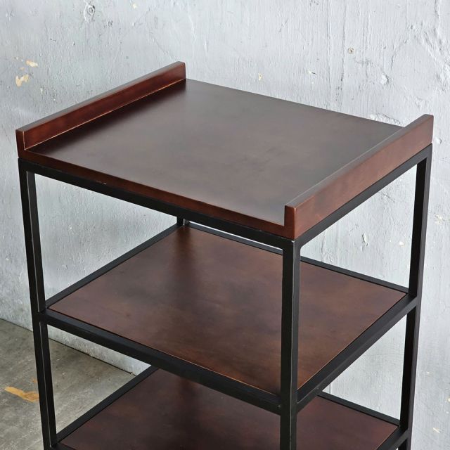 Kệ nhà bếp 4 tầng 55x45x90cm gõ cao su khung chân sắt KB68091