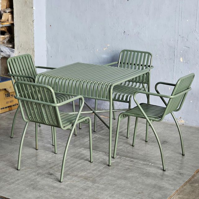 Combo bộ bàn ghế cà phê khung sắt ngoài trời CBCF355