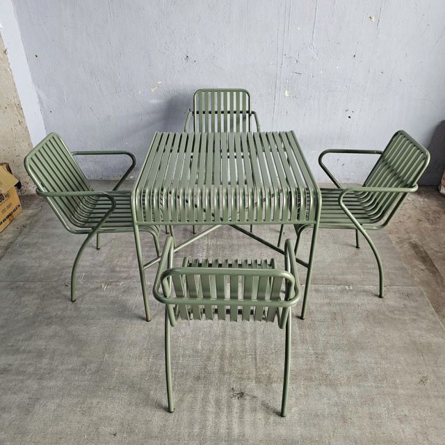 Combo bộ bàn ghế cà phê khung sắt ngoài trời CBCF355