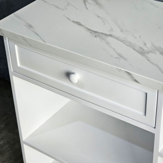 Tủ bếp di động mặt ceramic 106x45x85cm gỗ cao su KISL009