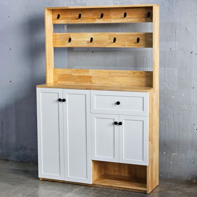 Tủ hành lang 120x35x180cm gỗ cao su THL002