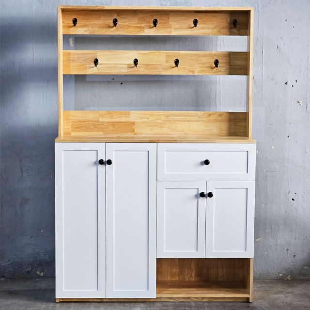 Tủ hành lang 120x35x180cm gỗ cao su THL002