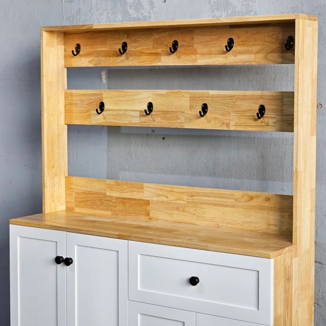 Tủ hành lang 120x35x180cm gỗ cao su THL002