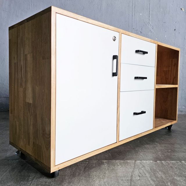Tủ hồ sơ di động 120x40x60cm gỗ cao su TCN68087