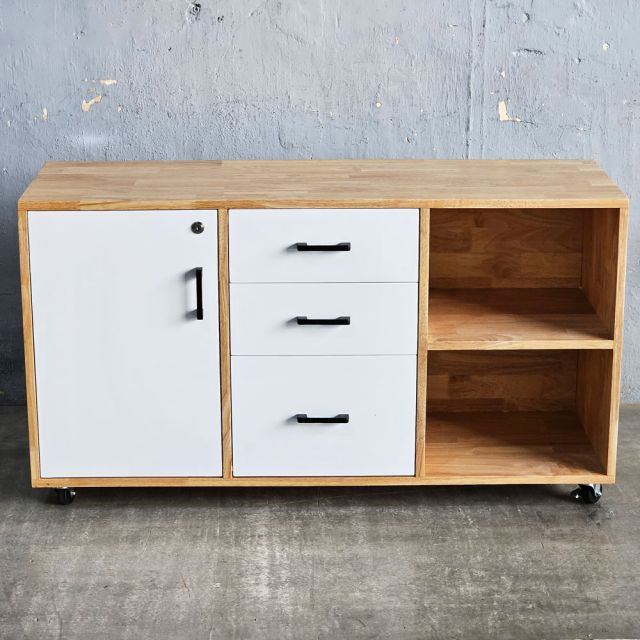 Tủ hồ sơ di động 120x40x60cm gỗ cao su TCN68087