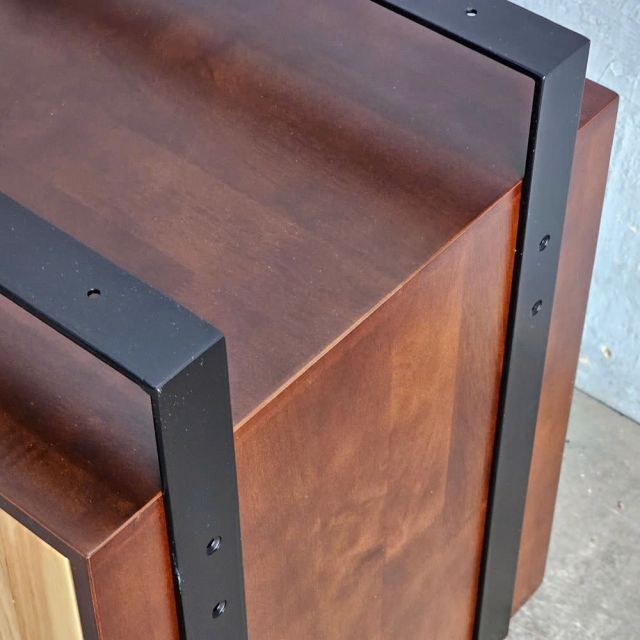 Tủ treo bàn làm việc 40x45x45cm gỗ cao su khung sắt TCN68086