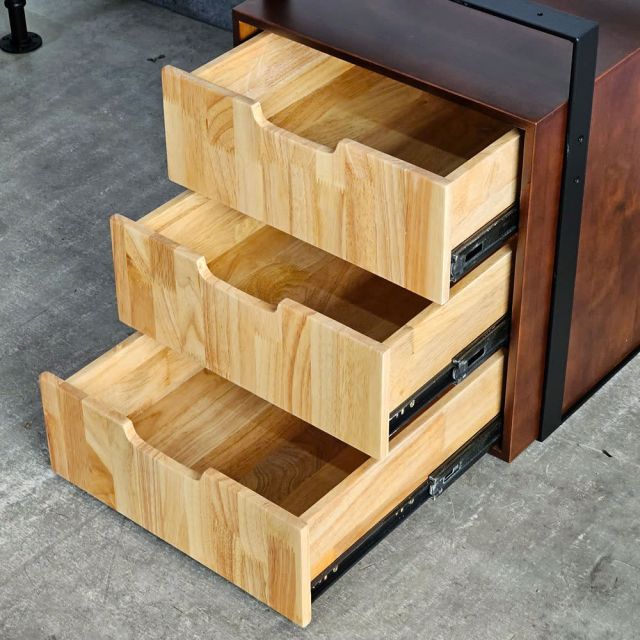 Tủ treo bàn làm việc 40x45x45cm gỗ cao su khung sắt TCN68086