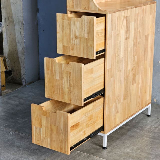 Tủ trang trí 80x35x200cm gỗ cao su KTB68253