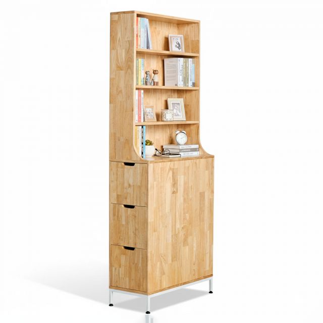 Tủ trang trí 80x35x200cm gỗ cao su KTB68253