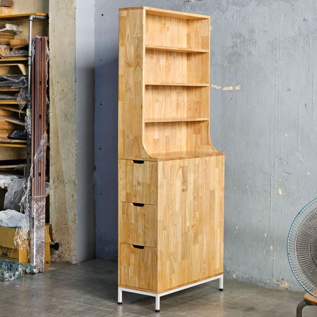 Tủ trang trí 80x35x200cm gỗ cao su KTB68253