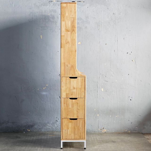 Tủ trang trí 80x35x200cm gỗ cao su KTB68253