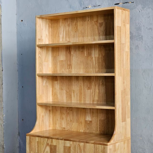 Tủ trang trí 80x35x200cm gỗ cao su KTB68253