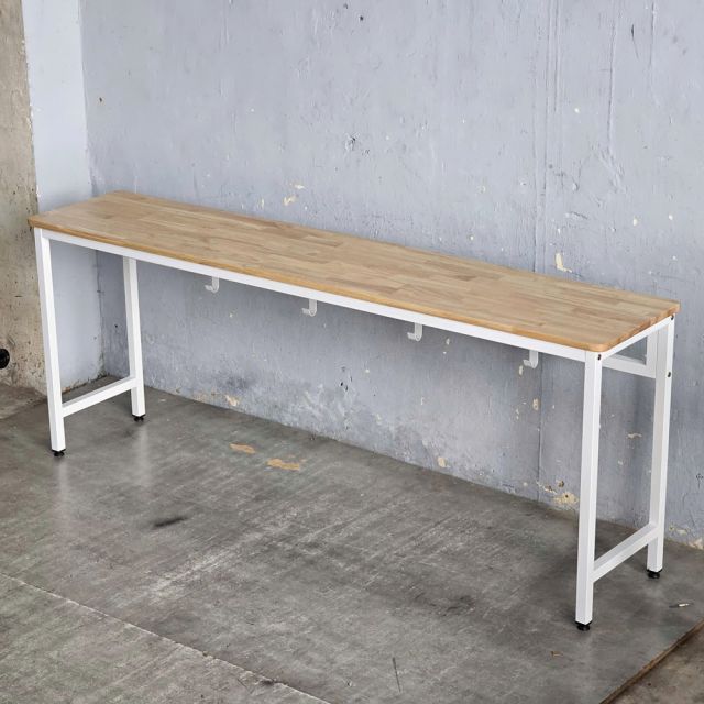 Bàn học lớp học thêm 195x40x75cm gỗ cao su khung chân sắt BGHS011