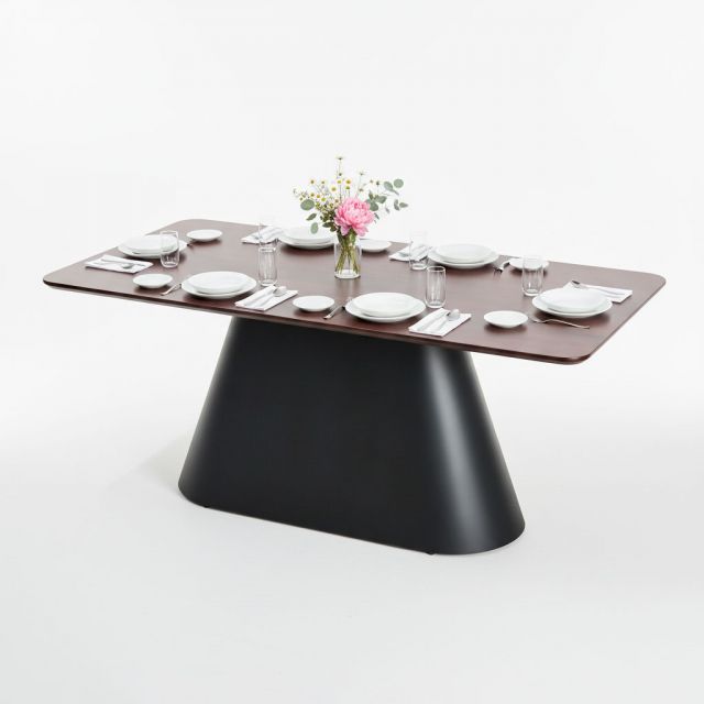 Bàn ăn chữ nhật 180x80cm gỗ tràm chân sắt BA68304