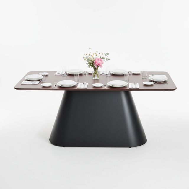 Bàn ăn chữ nhật 180x80cm gỗ tràm chân sắt BA68304