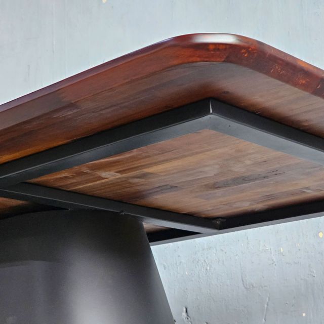 Bàn ăn chữ nhật 180x80cm gỗ tràm chân sắt BA68304