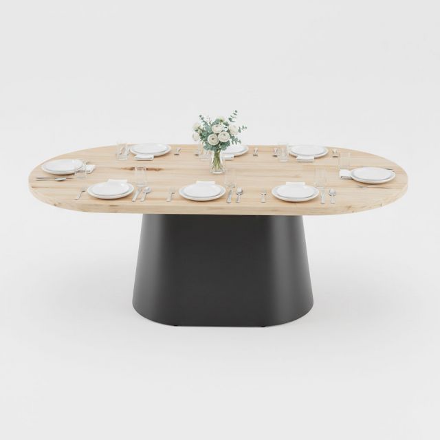 Bàn ăn Oval 200x100cm gỗ thông Newzealand BA68302