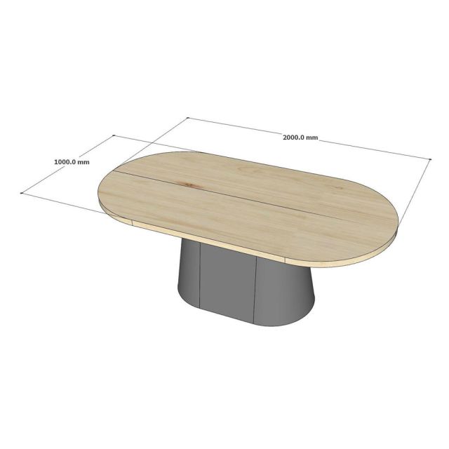 Bàn ăn Oval 200x100cm gỗ thông Newzealand BA68302