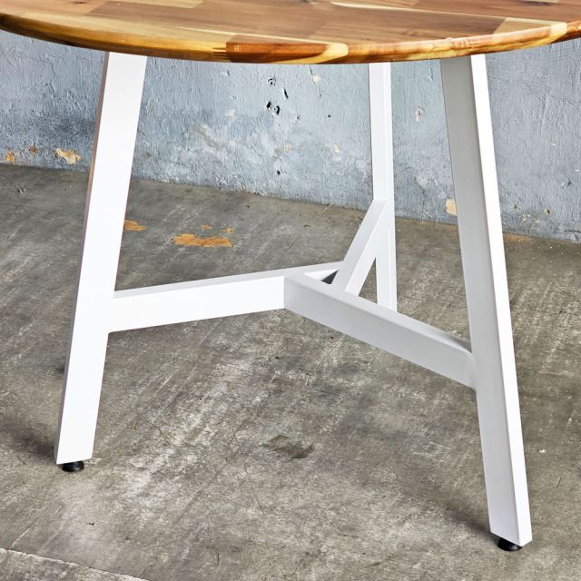 Bàn ăn tròn 100x100cm gỗ tràm chân sắt BA68306