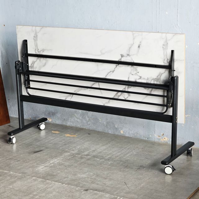 Bàn đào tạo di động gấp gọn 160x70cm gỗ plywood vân đá SPD68257