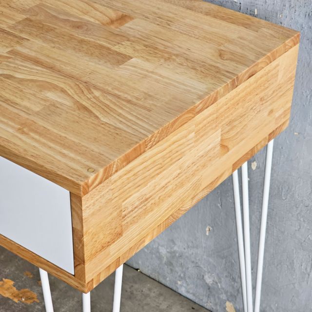 Bàn trang điểm chân tủ 110x50cm gỗ cao su BTD68081