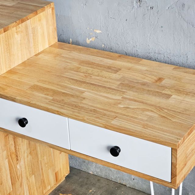Bàn trang điểm chân tủ 110x50cm gỗ cao su BTD68081