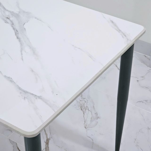 Bàn ăn 100x70cm mặt đá ceramic vân mây chân hệ CONE BA68305