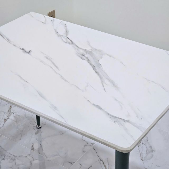 Bàn ăn 100x70cm mặt đá ceramic vân mây chân hệ CONE BA68305