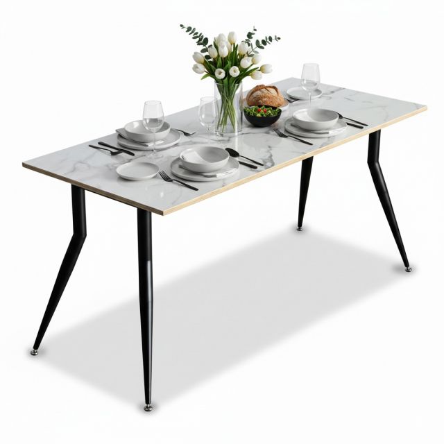 Bàn ăn 160x70cm plywood vân đá BA68301