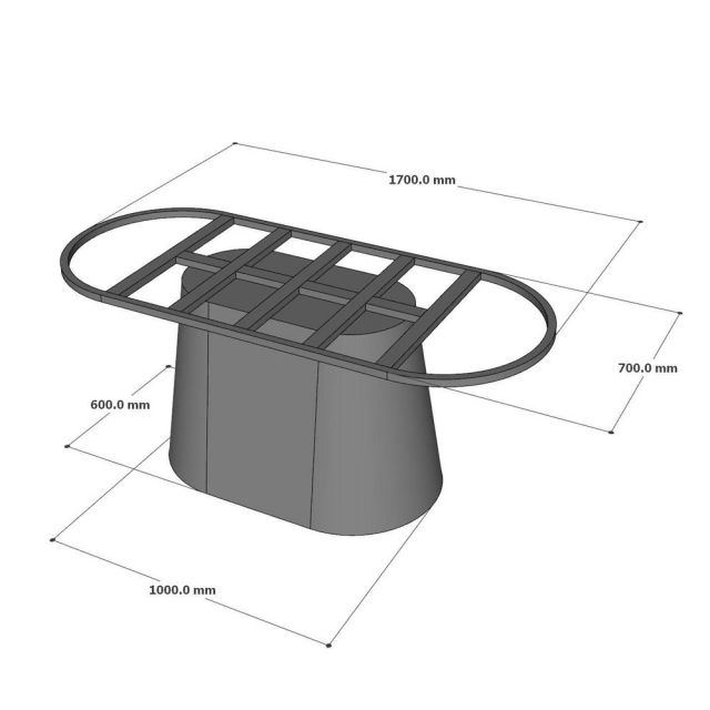 Bàn ăn Oval 200x100cm gỗ thông Newzealand BA68302