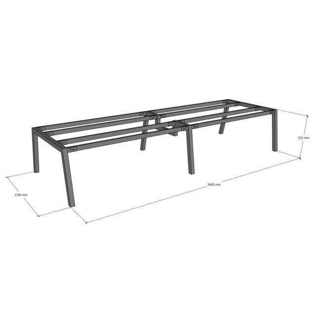 Chân sắt lắp ráp cho bàn 340x120cm hệ Aton HCAT028