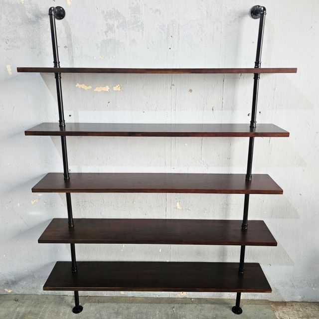 Kệ ống nước 5 tầng 140x25x185cm gỗ tràm treo áp tường PPF027