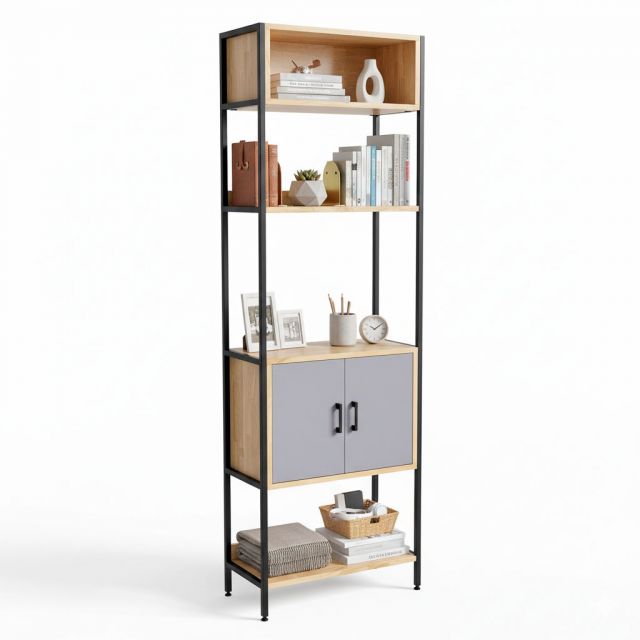 Kệ trang trí 60x32x200cm gỗ cao su KTT68057