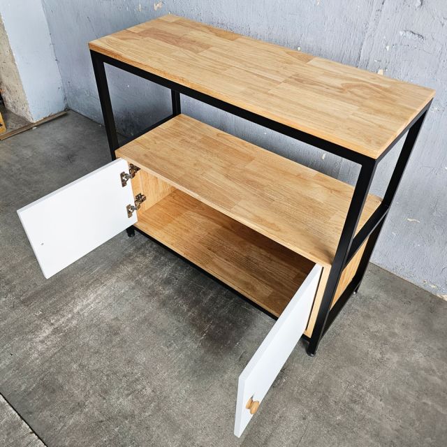 Kệ để lò vi sóng 90x35x81cm gỗ cao su KVS68018