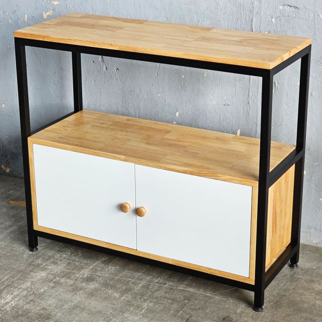 Kệ để lò vi sóng 90x35x81cm gỗ cao su KVS68018